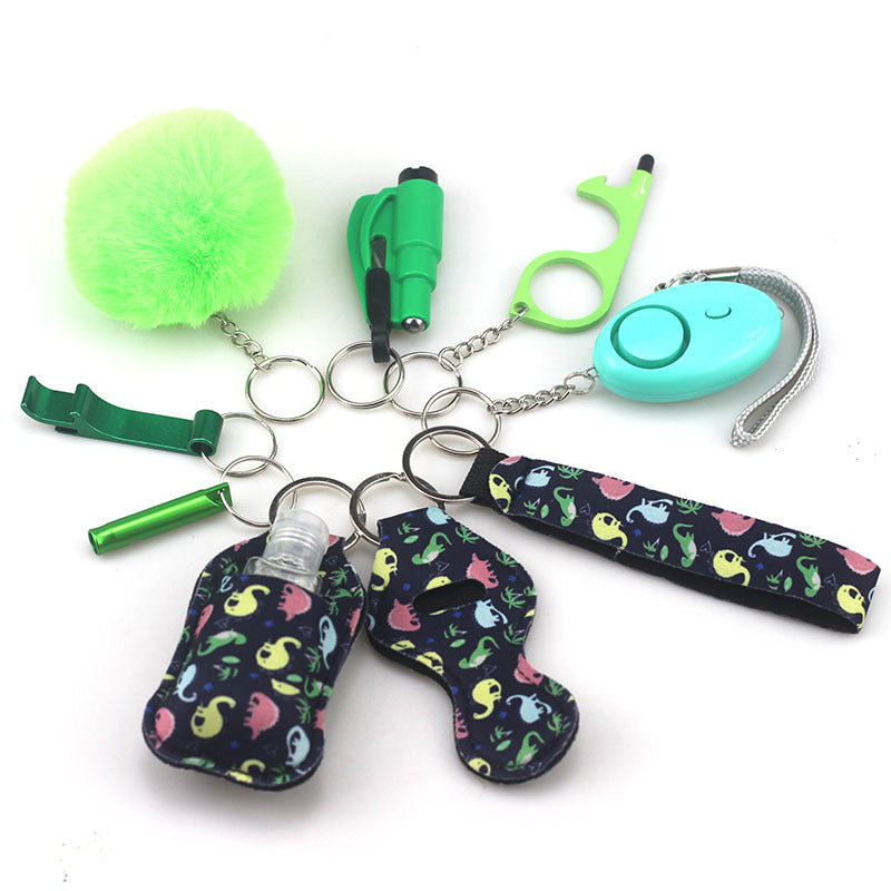 Self Defense Alarm Pompom Keychain Outdoor Safety 10 Pack 7