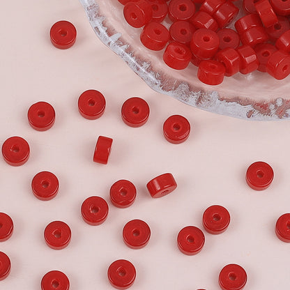 Glass Cylindrical Spacer Beads 6mm Mini 100pcs 28