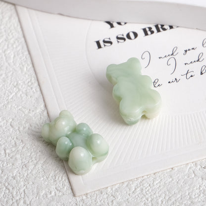 Gradient Teddy Bear Acrylic Beads 18mm Multicolor Glossy 250pcs 3