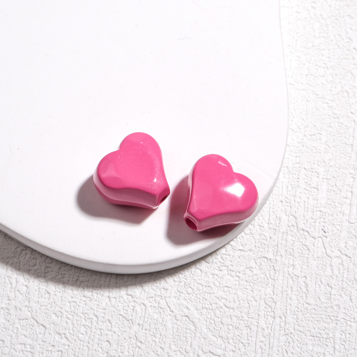 Irregular Faceted Heart Acrylic Beads 12mm Vibrant Colors 50pcs 15