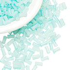 Bamboo Frosted Glass Beads 6x12mm Pastel Matte Finish 50pcs 5