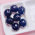 Painted Round Acrylic Beads 17mm Glossy Pineapple Texture 20pcs 4