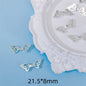 Butterfly Wings Metal Beads 21mm Intricate Openwork Alloy 40pcs 2