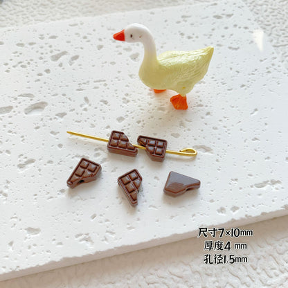 Round Metal Beads Baking Painted Smiling Chocolate Series 20pcs 10