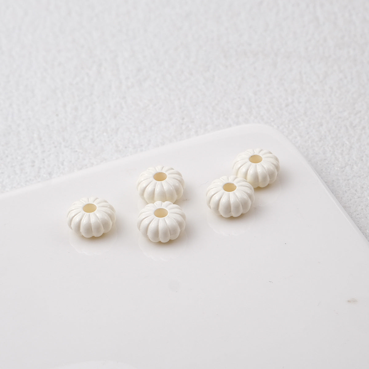 Acrylic Pumpkin Spacer Beads 8mm Striped 50pcs 15