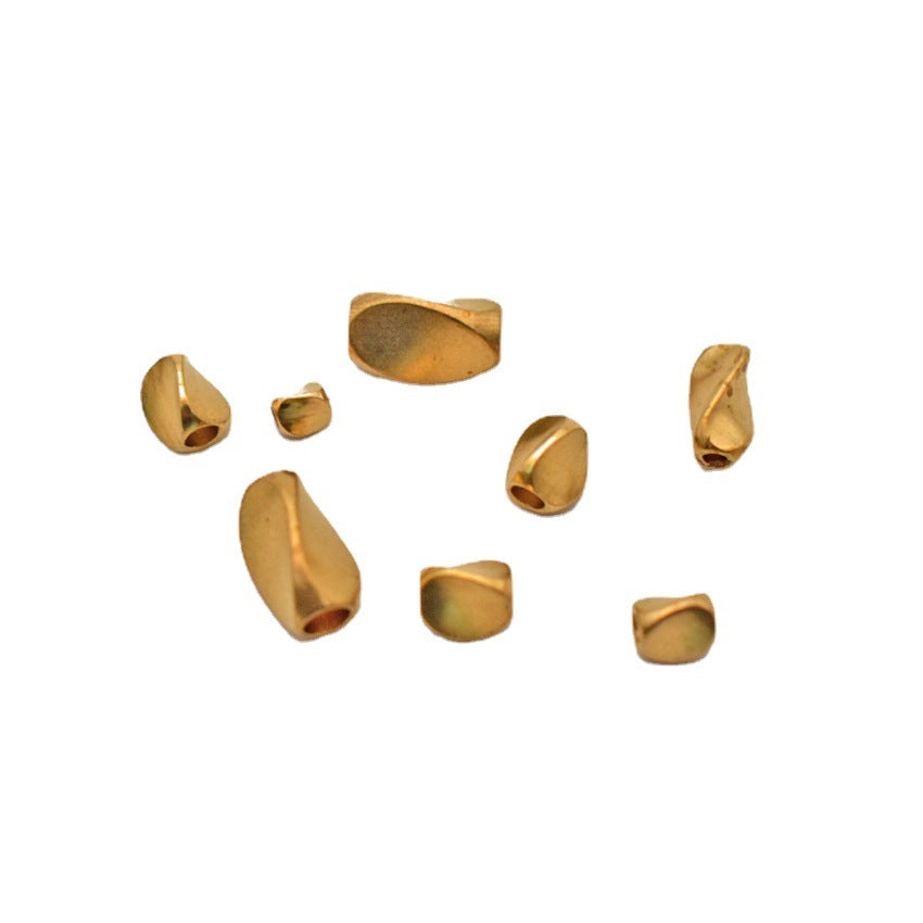 Brass Irregular Rectangular Metal Beads Torsion Twist 100pcs 4