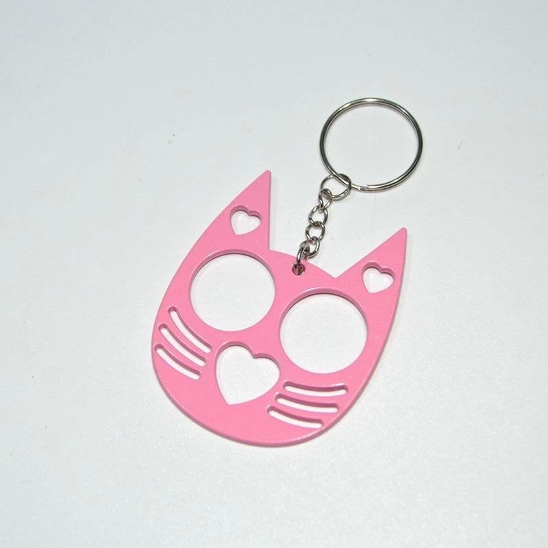 Cat Ear Self Defense Keychain Zinc Alloy 7cm 2pcs 6