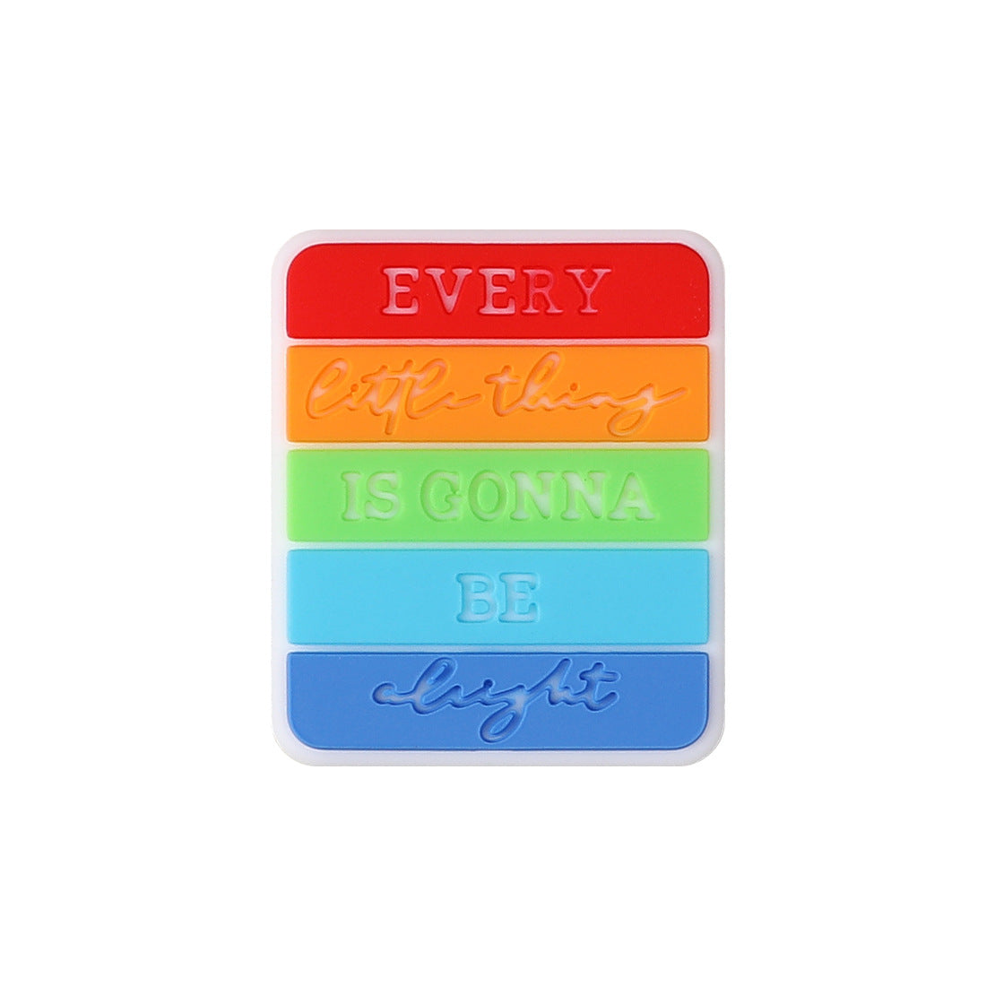 Silicone Focal Beads Inspirational Alphabet Heart Rainbow Motivational Text 7