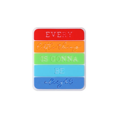 Silicone Focal Beads Inspirational Alphabet Heart Rainbow Motivational Text 7