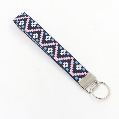 Bohemian Style Wristlet Keychain Antique Silver Polyester 2pcs 17cm 12