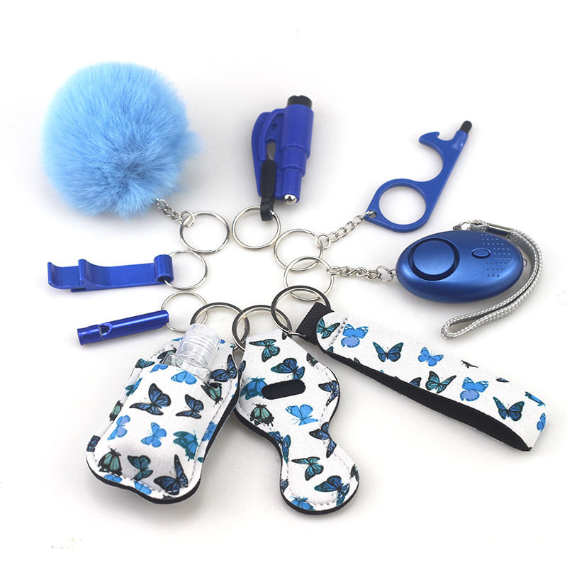 Self Defense Alarm Pompom Keychain Outdoor Safety 10 Pack 20