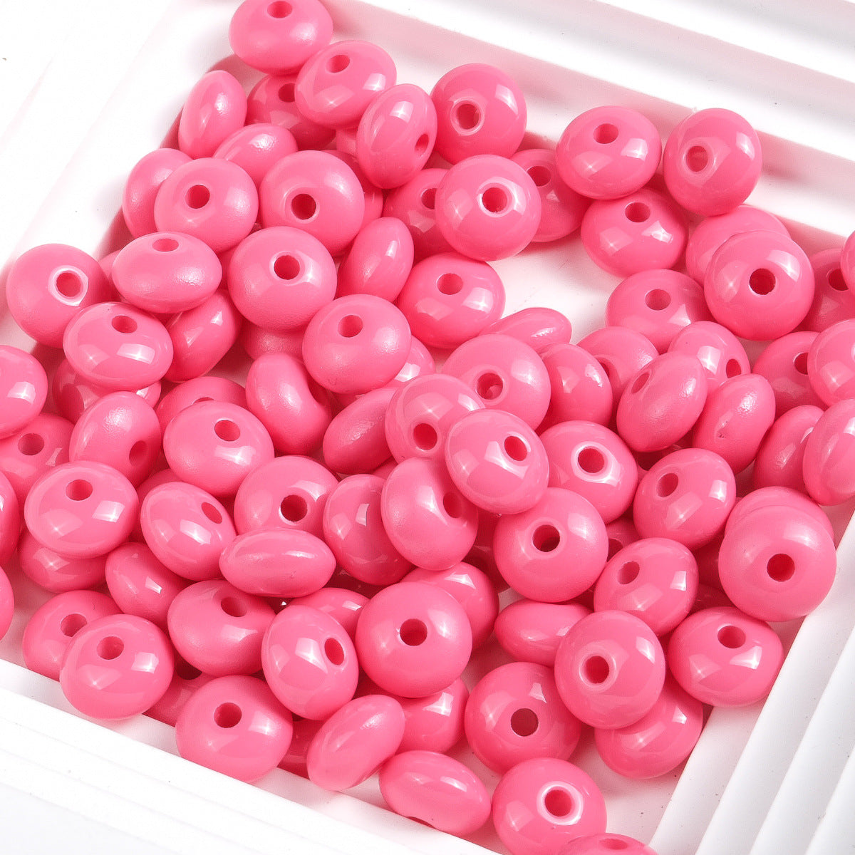 Acrylic Donut Spacer Beads 8mm Baking Colored Painted 100pcs 10