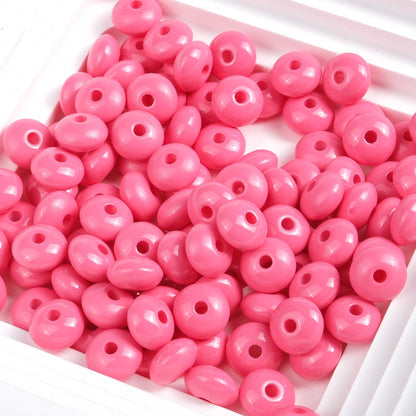 Acrylic Donut Spacer Beads 8mm Baking Colored Painted 100pcs 10