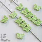 Colorful Butterfly Ceramic Beads 18mm Pastel Glazed 10pcs 4