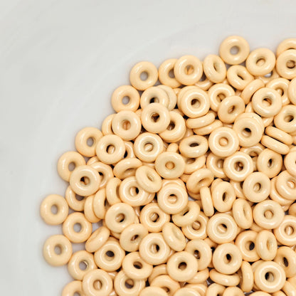 Alloy Donut Spacer Beads 5mm Baking Painted Solid Color 30pcs 8