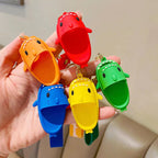 Silicone Shark Slippers Couple Keychain Cute Colorful Mini Shoes 2