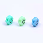 Flower Acrylic Beads 6-9mm Smiling Face Flat Pastel Mixed 100pcs 2