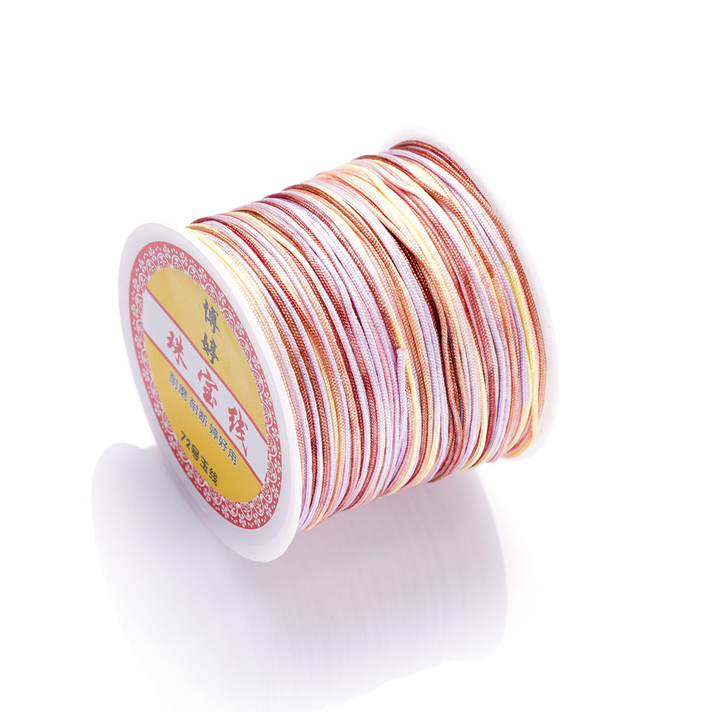 Nylon Rainbow Variegated Beading Thread 0.8mm Diameter 60m Spool 13