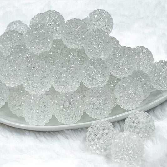 Clear Bubblegum Beads 20mm Waxberry Round 20pcs