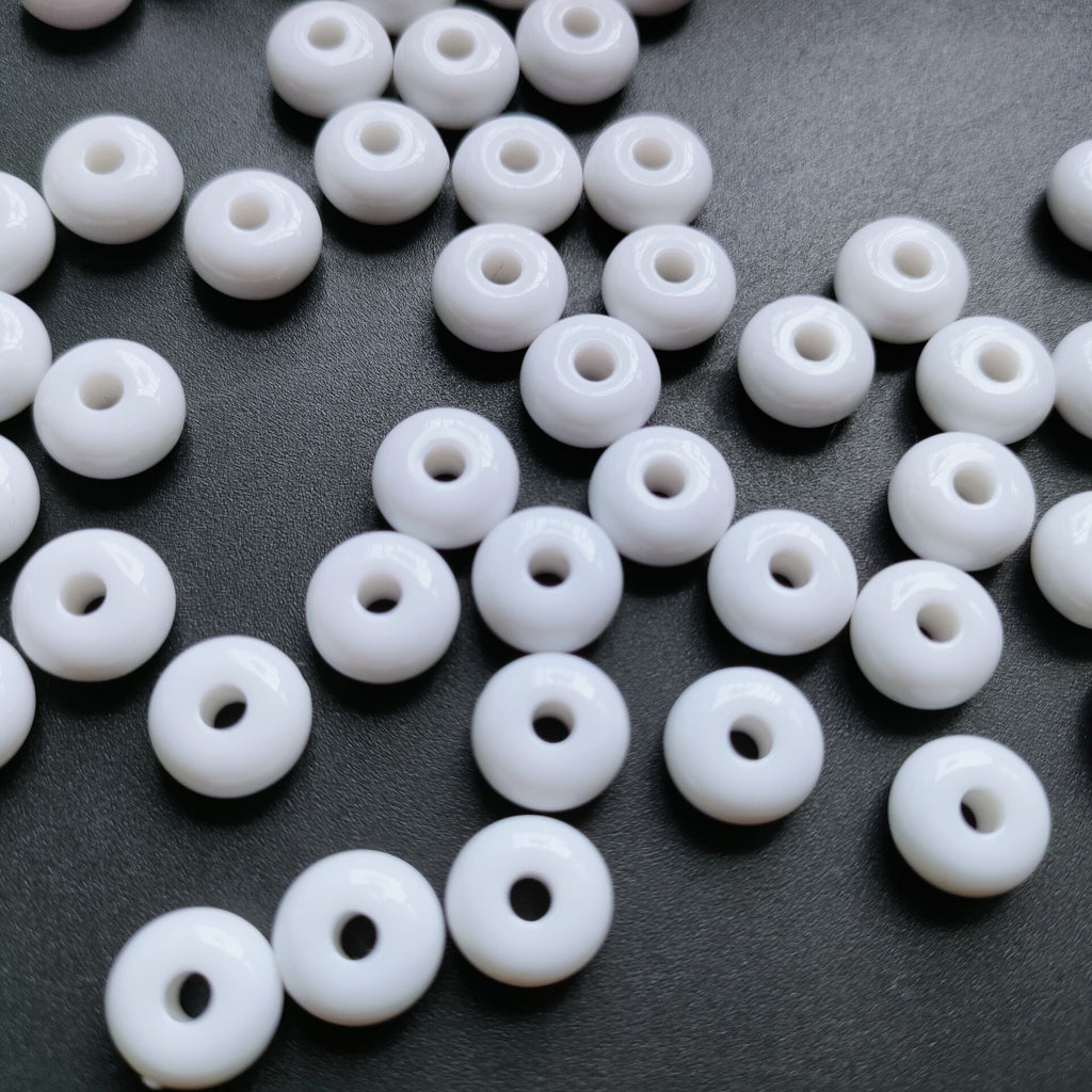 Acrylic Spacer Beads 10mm 6mm Glossy Black And White 100pcs 3