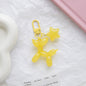 Acrylic Balloon Dog Keychain with Pentagram Star Charm Lilac 3