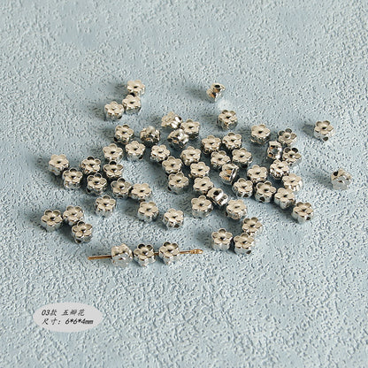 Plating Irregular Shaped Acrylic Beads Metal Colored Silver 100pcs 8