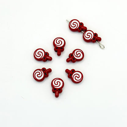 Lollipop Metal Beads 12mm Painted Alloy 10pcs 17