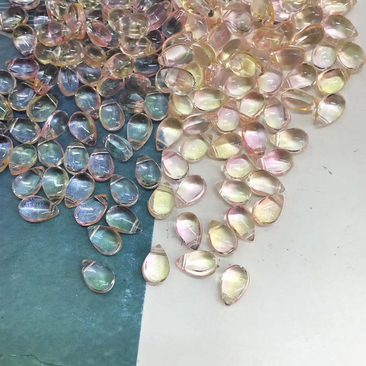 Transparent Czech Glass Teardrop Glass Beads 6 9mm 1000pcs