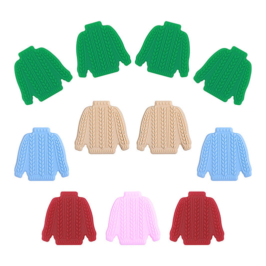 Silicone Focal Beads Sweater Cable Knit Pattern 20pcs