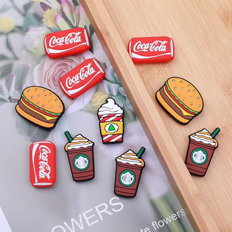 Silicone Focal Beads Food Hamburger and Soda Can Set 20pcs 2