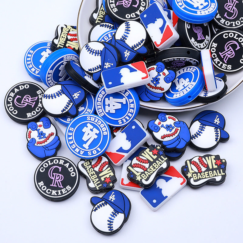 Silicone Focal Beads LA Baseball Cap Holding Ball 20pcs 2