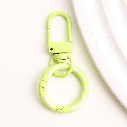 Zinc Alloy Donut Keychain Clasps Spray Painted Hand Paint 51mm 10pcs 14