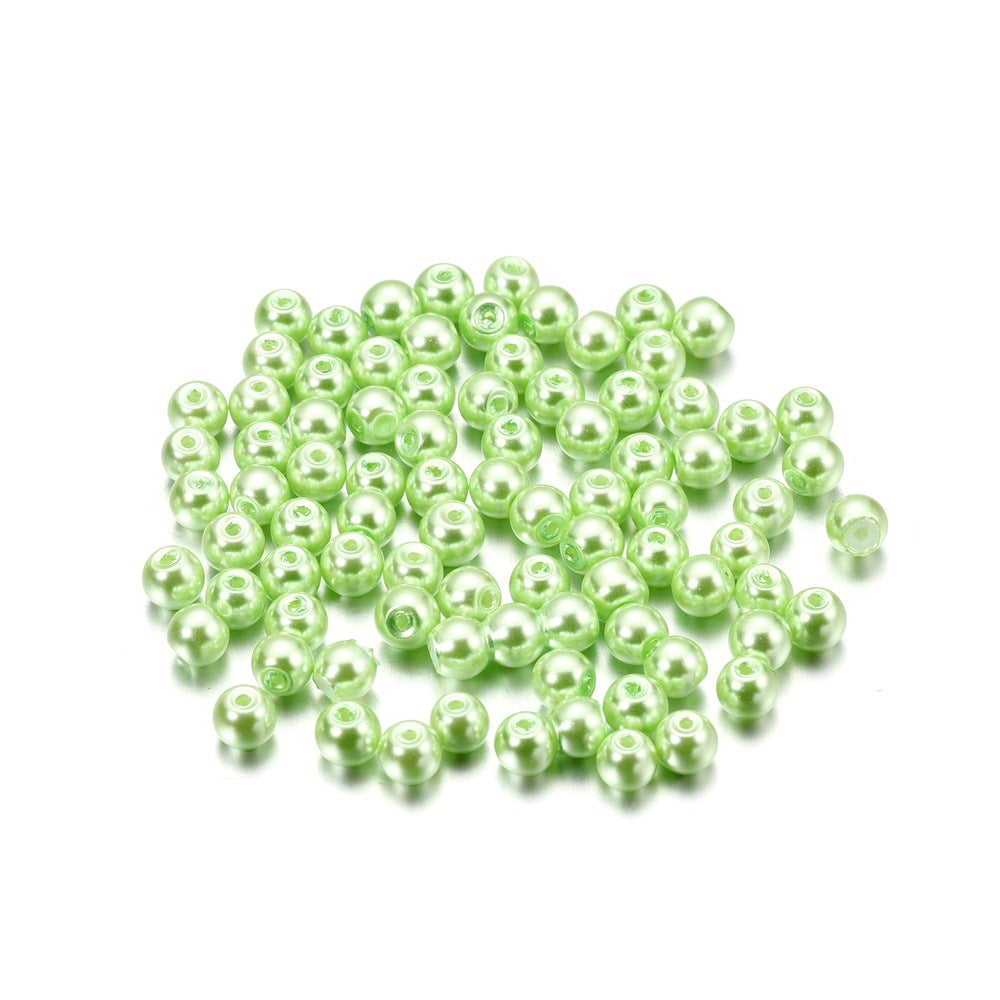 Pearl Glass Beads 8mm Imitation Smooth Glossy Mixed Colors 100pcs 9