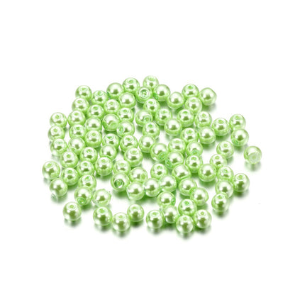 Pearl Glass Beads 8mm Imitation Smooth Glossy Mixed Colors 100pcs 9