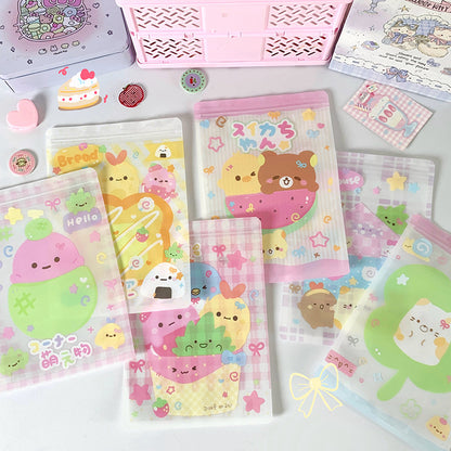 Rectangular Top Seal Zip Lock Plastic Bags 12.9x18cm Chick and Bear Print 10pcs 2