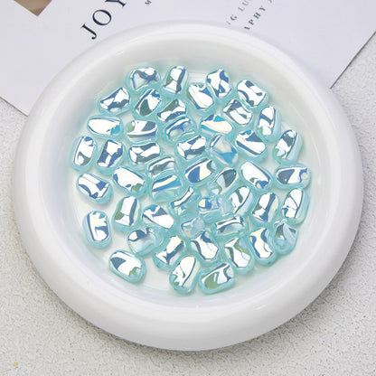 Glossy Plating Irregular Shaped Acrylic Beads 16mm Pastel Colors 20pcs 7