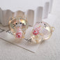 Plating Heart Acrylic Beads 27mm Transparent Cat Design 10pcs 10