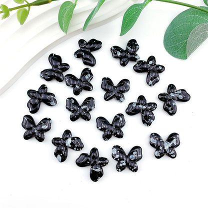 Spray Painted Butterfly Heart Star Acrylic Beads Black and White 100pcs 18
