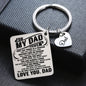 Father's Day Gift Stainless Steel Engraved Heart Charm Keychain 3