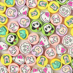 Flat Clay Beads 9mm Cute Animal Series Pastel Colors 100pcs