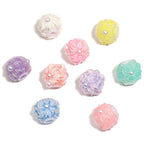 Floral Bubblegum Beads 20mm Shimmer Flower Pastel Colors 10pcs 4