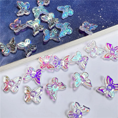 Czech Glass Beads Butterfly 11mm Translucent Purple Blue Pink 50pcs 8