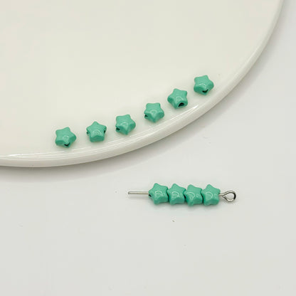 Star Metal Beads 5mm Baking Painted Colorful Finish 40pcs 14