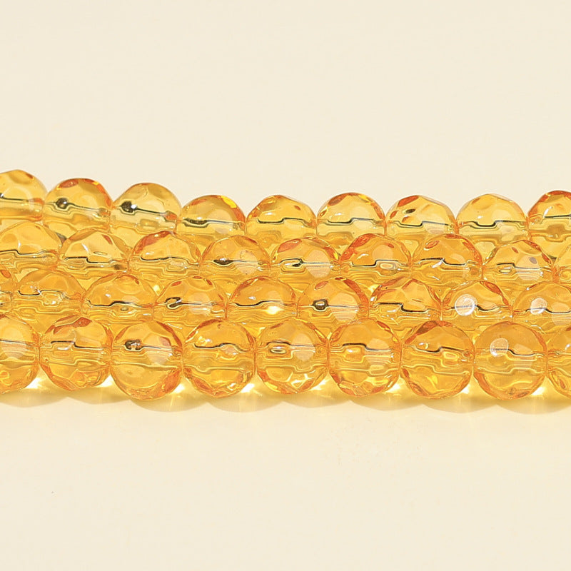 Faceted Round Glass Beads 10mm Clear Pastel Colors 50pcs 10