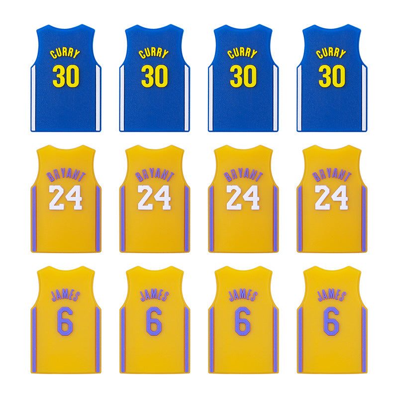 Silicone Focal Beads NBA Jerseys Player Names Numbers 20pcs