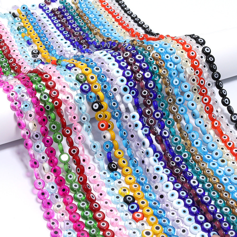 Flat Millefiori Evil Eye Lampwork Seed Glass Beads 4mm 90pcs 3