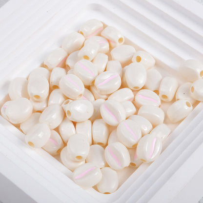 Macaron Colored Coffee Bean Acrylic Beads 9mm Glossy Finish 50pcs 11
