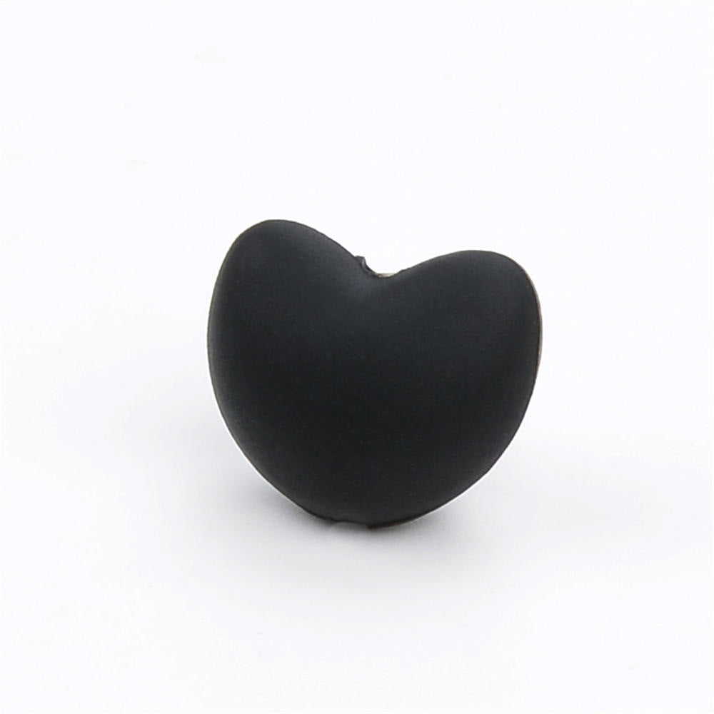 Heart Shaped Silicone Beads 21x30mm Soft Matte Finish 20pcs 9