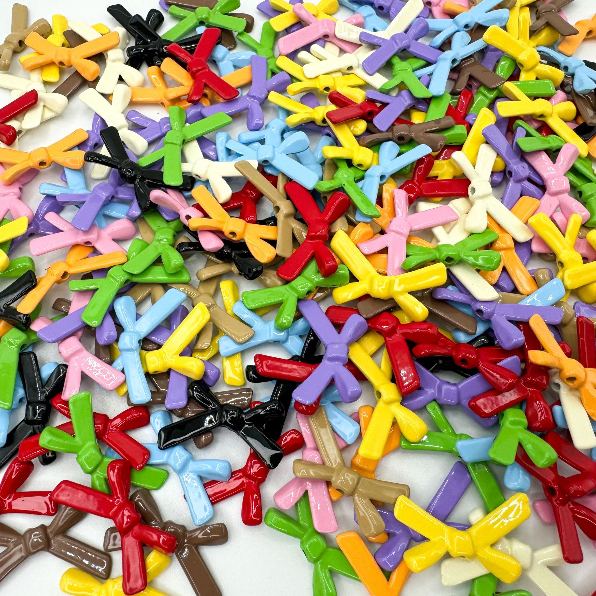 Bow Metal Beads 20mm Baking Painted Polished Alloy 50pcs 6