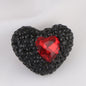 Rhinestone Heart Clay Beads 24mm Colorful Sparkling 6pcs 17
